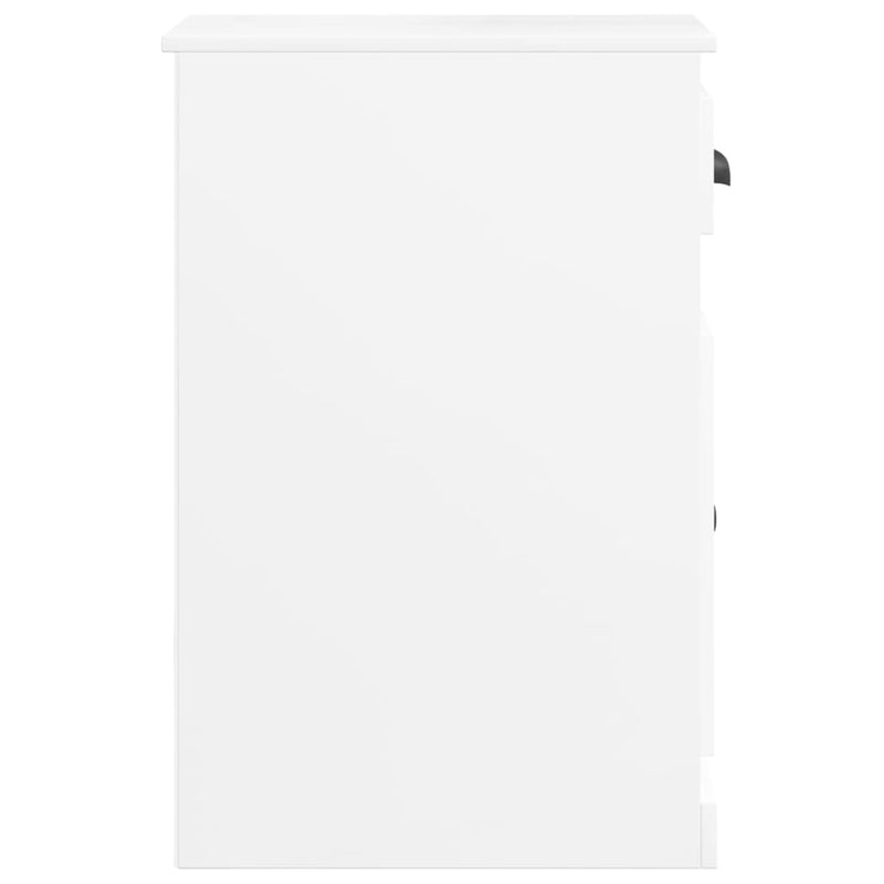 Side Cabinet with Drawer High Gloss White 40x50x75 cm Engineered Wood