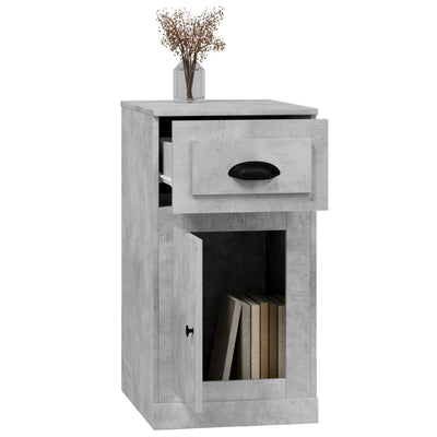 Side Cabinet with Drawer Concrete Grey 40x50x75 cm Engineered Wood