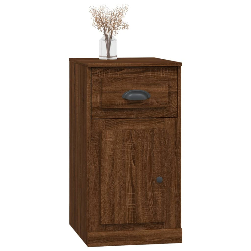 Side Cabinet with Drawer Brown Oak 40x50x75 cm Engineered Wood