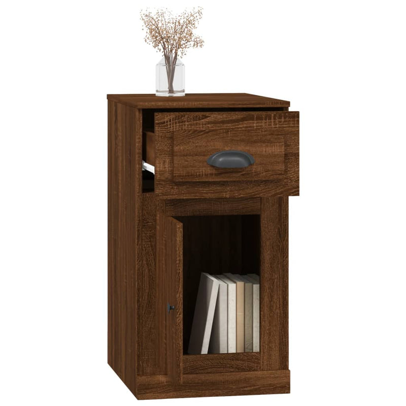 Side Cabinet with Drawer Brown Oak 40x50x75 cm Engineered Wood