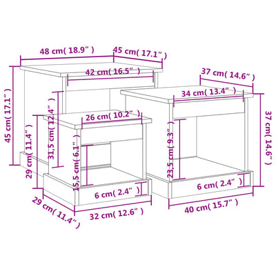 Coffee Tables 3 pcs White Engineered Wood