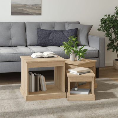 Coffee Tables 3 pcs Sonoma Oak Engineered Wood