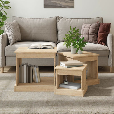 Coffee Tables 3 pcs Sonoma Oak Engineered Wood