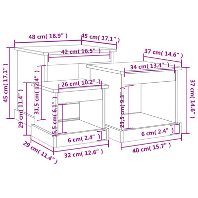 Coffee Tables 3 pcs Grey Sonoma Engineered Wood