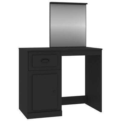 Dressing Table with Mirror Black 90x50x132.5 cm Engineered Wood