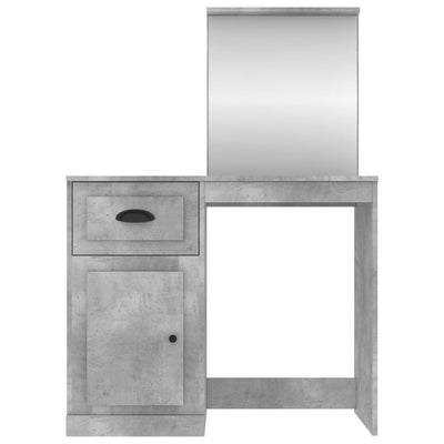 Dressing Table with Mirror Concrete Grey 90x50x132.5 cm Engineered Wood