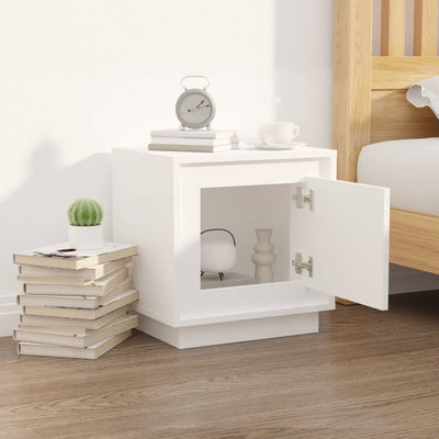 Bedside Cabinet White 44x35x45 cm Engineered Wood