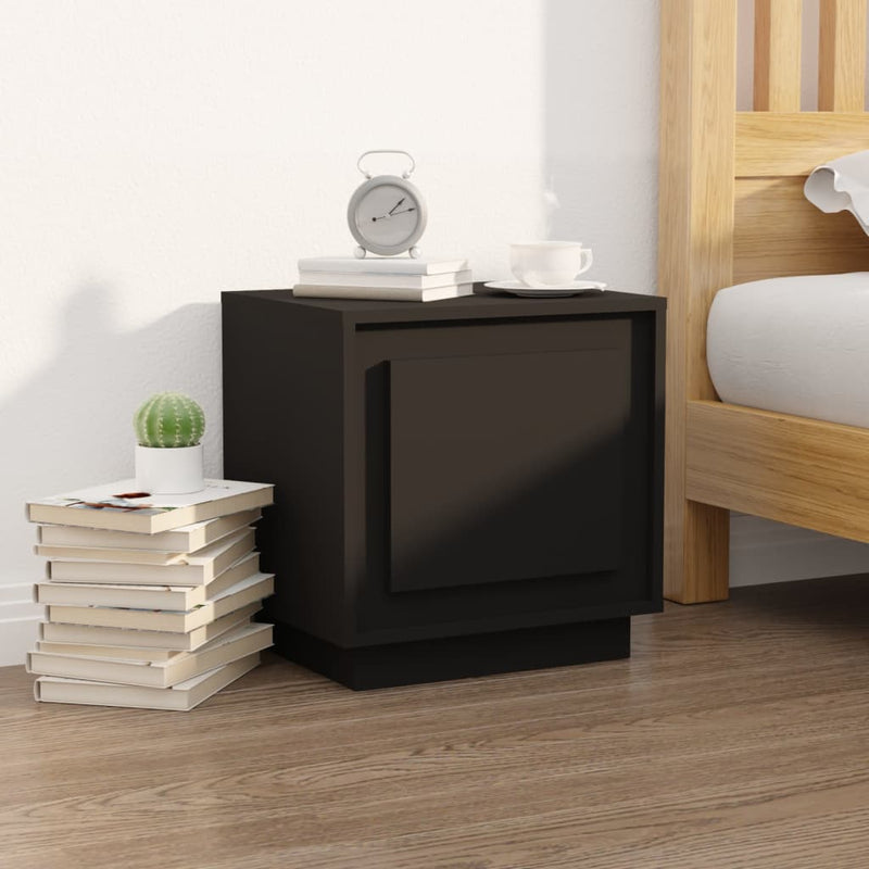 Bedside Cabinets 2 pcs Black 44x35x45 cm Engineered Wood