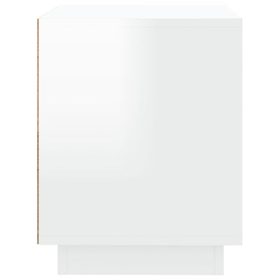 Bedside Cabinet High Gloss White 44x35x45 cm Engineered Wood