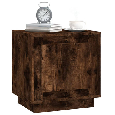 Bedside Cabinet Smoked Oak 44x35x45 cm Engineered Wood