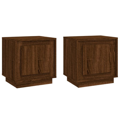 Bedside Cabinets 2 pcs Brown Oak 44x35x45 cm Engineered Wood