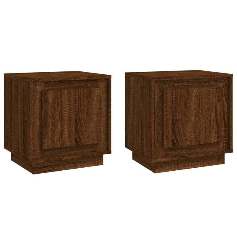 Bedside Cabinets 2 pcs Brown Oak 44x35x45 cm Engineered Wood