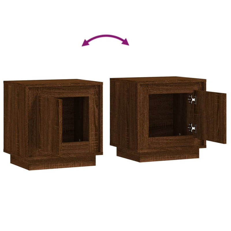 Bedside Cabinets 2 pcs Brown Oak 44x35x45 cm Engineered Wood