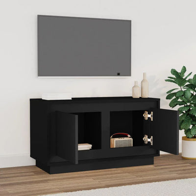 TV Cabinet Black 80x35x45 cm Engineered Wood