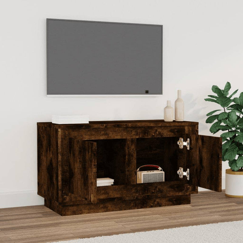 TV Cabinet Smoked Oak 80x35x45 cm Engineered Wood