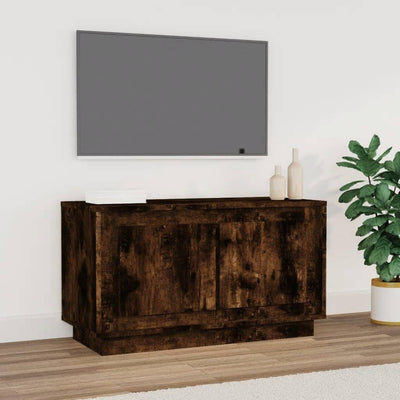 TV Cabinet Smoked Oak 80x35x45 cm Engineered Wood