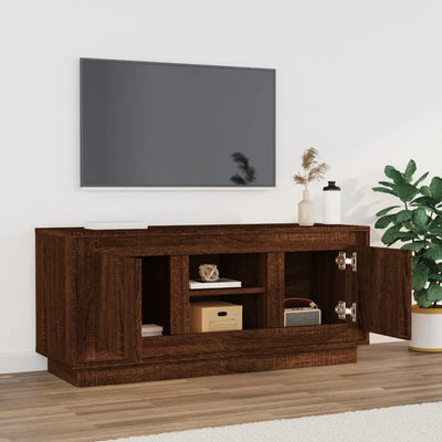 TV Cabinet Brown Oak 102x35x45 cm Engineered Wood