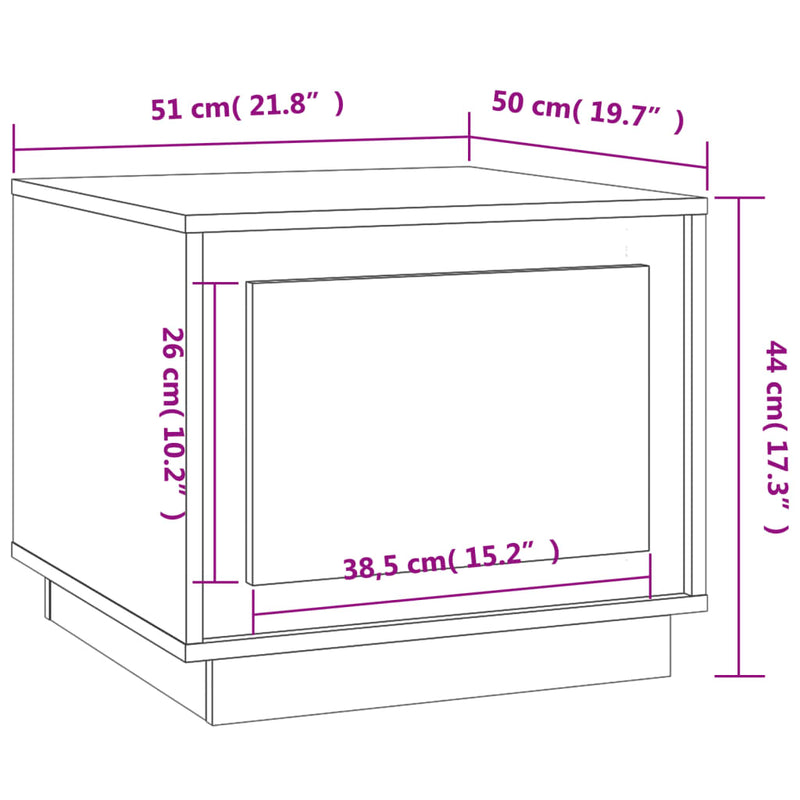 Coffee Table Black 51x50x44 cm Engineered Wood