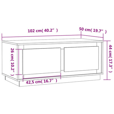 Coffee Table Black 102x50x44 cm Engineered Wood