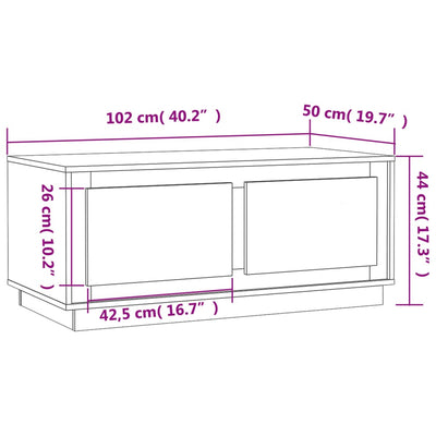 Coffee Table Sonoma Oak 102x50x44 cm Engineered Wood