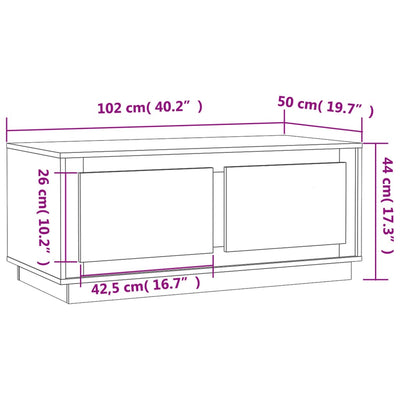 Coffee Table Brown Oak 102x50x44 cm Engineered Wood