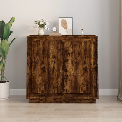 Sideboard Smoked Oak 80x34x75 cm Engineered Wood