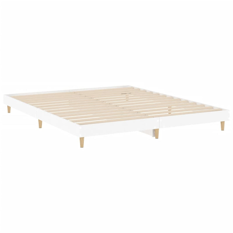 Bed Frame without Mattress White 183x203 cm King Engineered Wood