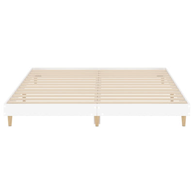 Bed Frame without Mattress White 183x203 cm King Engineered Wood