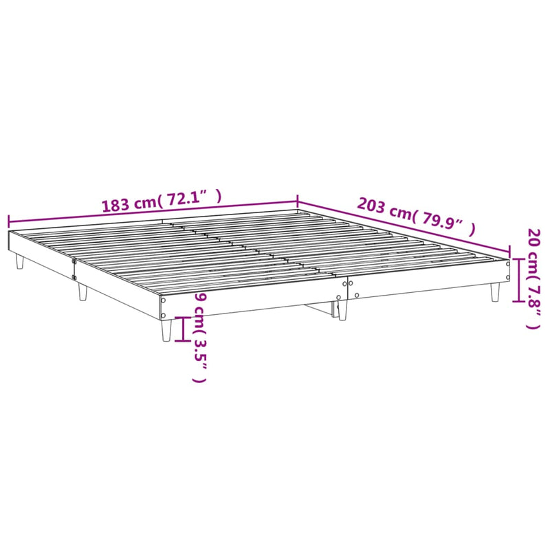 Bed Frame without Mattress White 183x203 cm King Engineered Wood