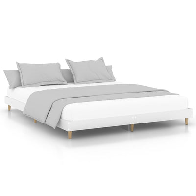 Bed Frame without Mattress White 150x200 cm Engineered Wood