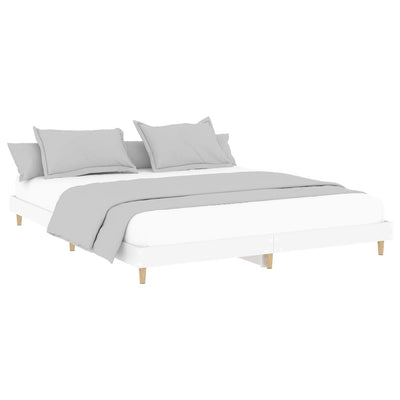 Bed Frame without Mattress White 150x200 cm Engineered Wood