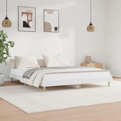 Bed Frame without Mattress White 150x200 cm Engineered Wood