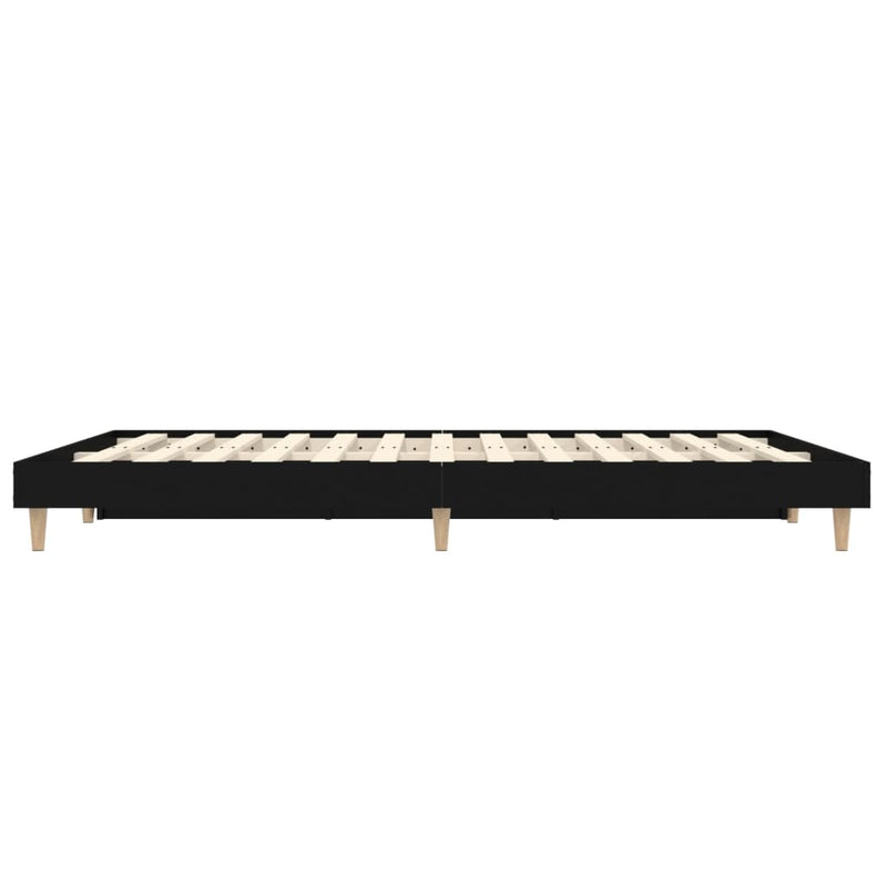 Bed Frame without Mattress Black 135x190 cm Engineered Wood