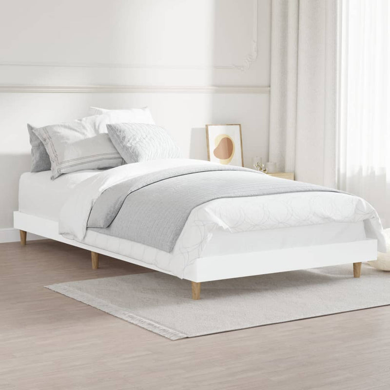 Bed Frame without Mattress White 90x190 cm Engineered Wood