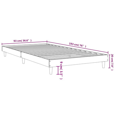 Bed Frame without Mattress White 90x190 cm Engineered Wood