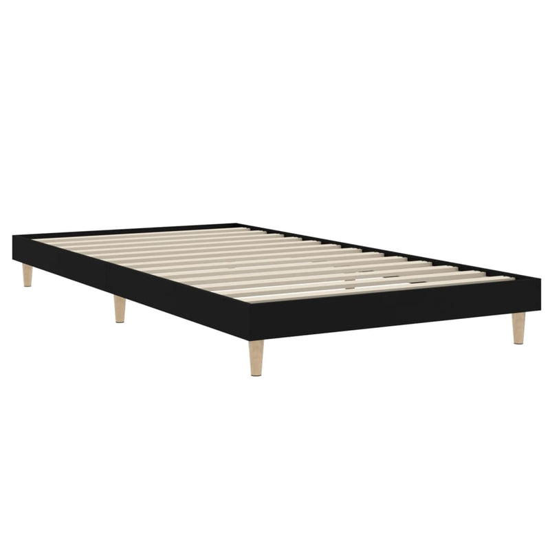 Bed Frame without Mattress Black 90x190 cm Engineered Wood