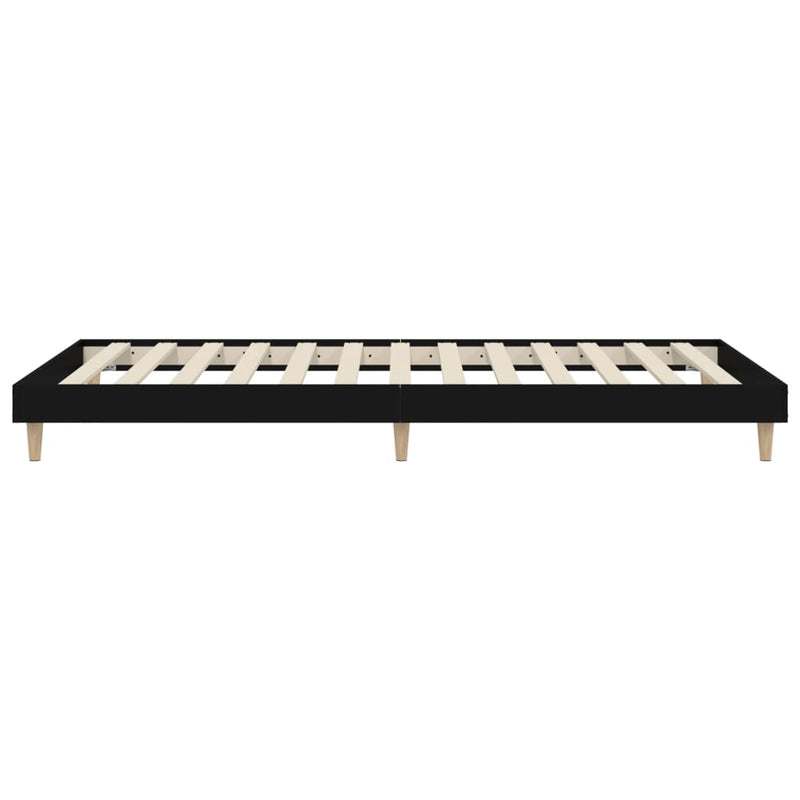 Bed Frame without Mattress Black 90x190 cm Engineered Wood