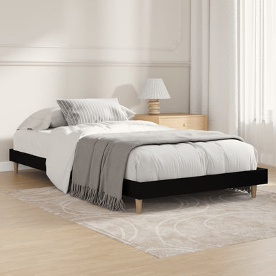 Bed Frame without Mattress Black 90x190 cm Engineered Wood