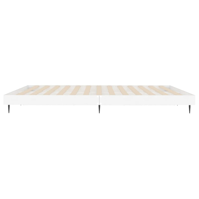 Bed Frame White 153x203 cm Queen Size Engineered Wood