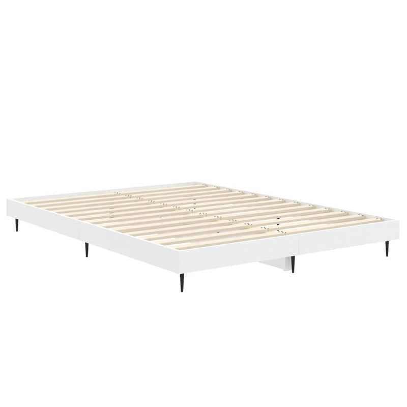 Bed Frame without Mattress White 135x190 cm Engineered Wood