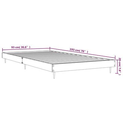 Bed Frame without Mattress White 90x190 cm Engineered Wood