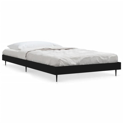 Bed Frame without Mattress Black 90x190 cm Engineered Wood