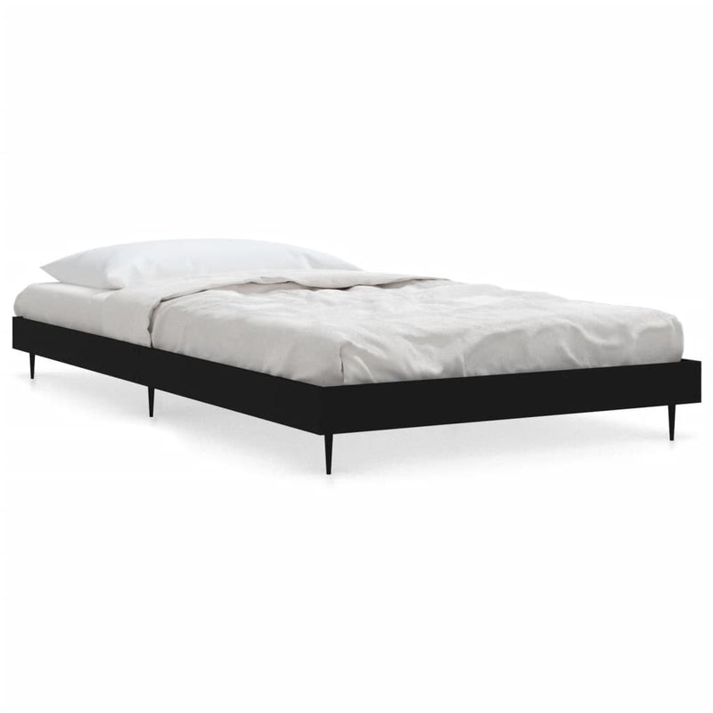 Bed Frame without Mattress Black 90x190 cm Engineered Wood