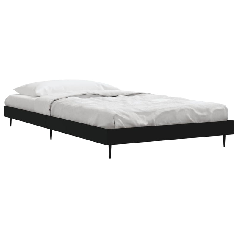 Bed Frame without Mattress Black 90x190 cm Engineered Wood