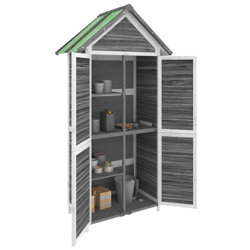 Garden Tool Shed Grey 89x52.5x175 cm Solid Wood Pine