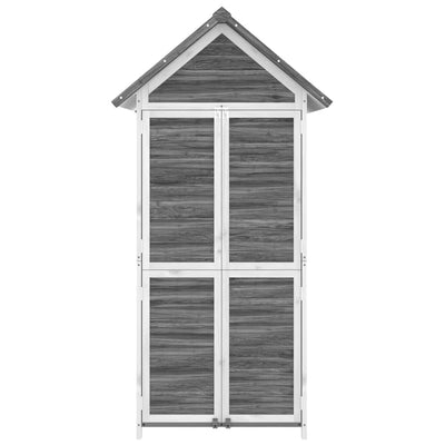 Garden Tool Shed Grey 89x52.5x175 cm Solid Wood Pine