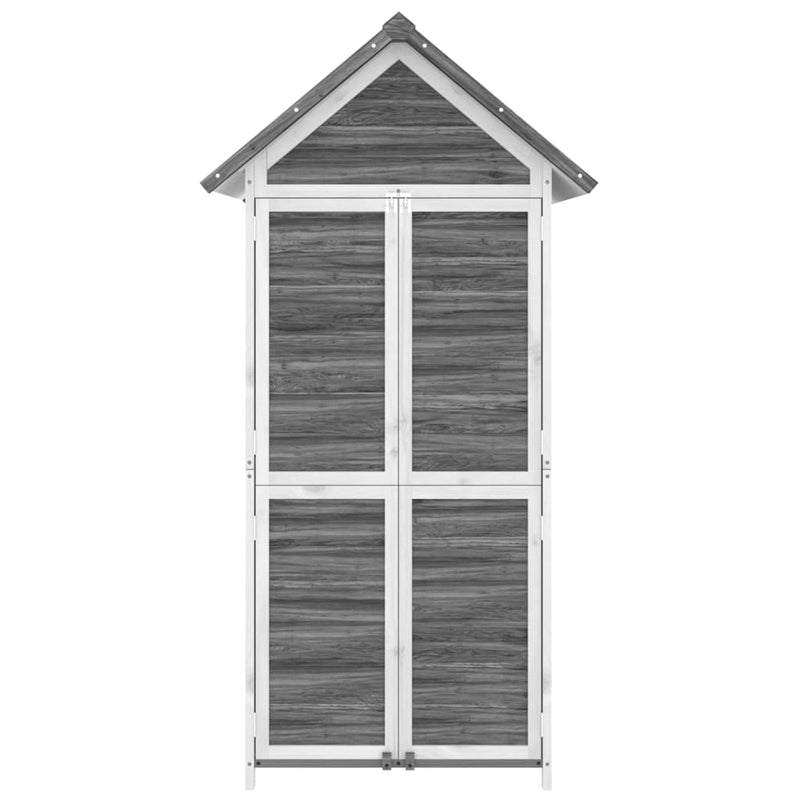 Garden Tool Shed Grey 89x52.5x175 cm Solid Wood Pine