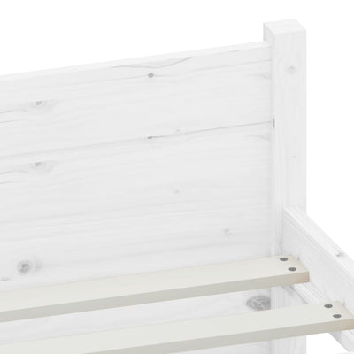 Bed Frame White 183x203 cm King Size Solid Wood