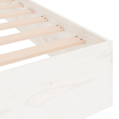 Bed Frame White 183x203 cm King Size Solid Wood