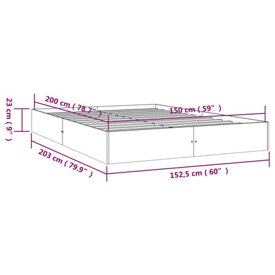 Bed Frame 153x203 cm Queen Solid Wood